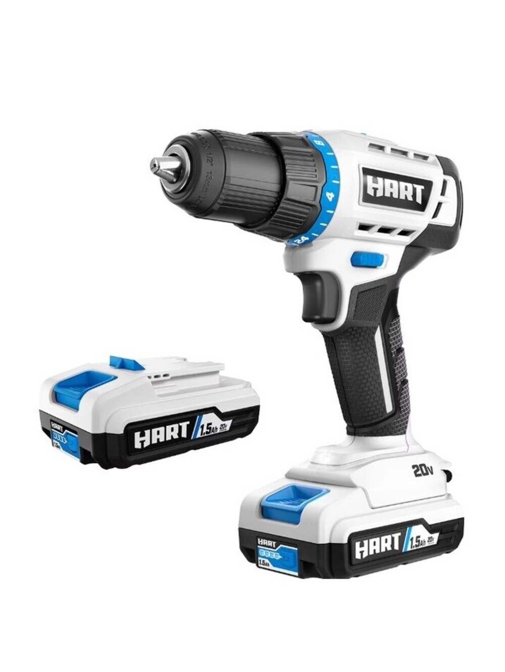 HART 20V Cordless 1/2" Drill/Driver Kit with 2 Batteries